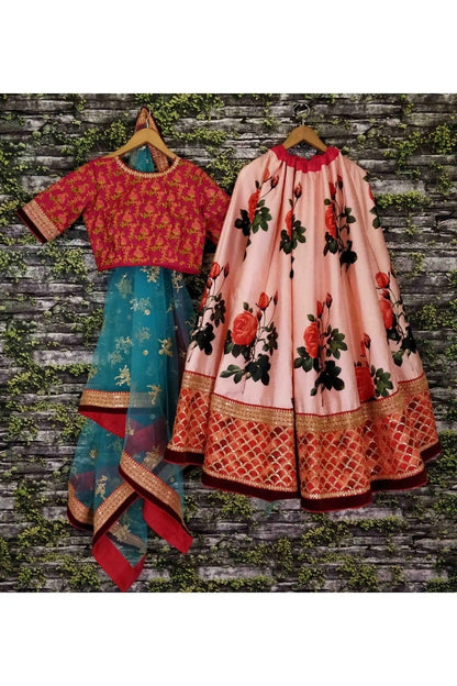 Peach Art Silk and Banglori Silk Lehenga Choli NCLC10110243