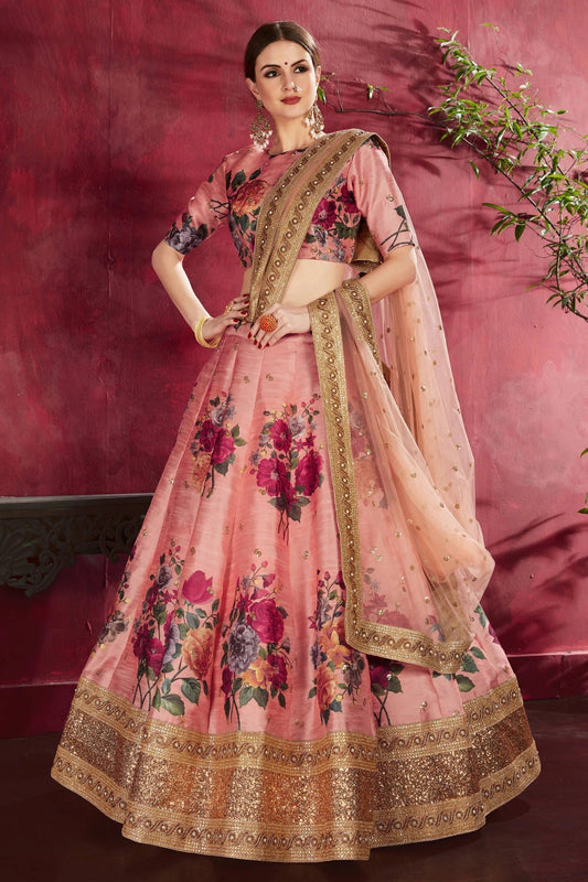 Peach Banglori Silk Designer Lehenga Choli NCLC10110366