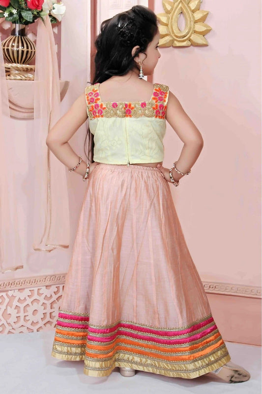 Peach Chanderi Silk Party Wear Lehenga Choli NCGW10710759