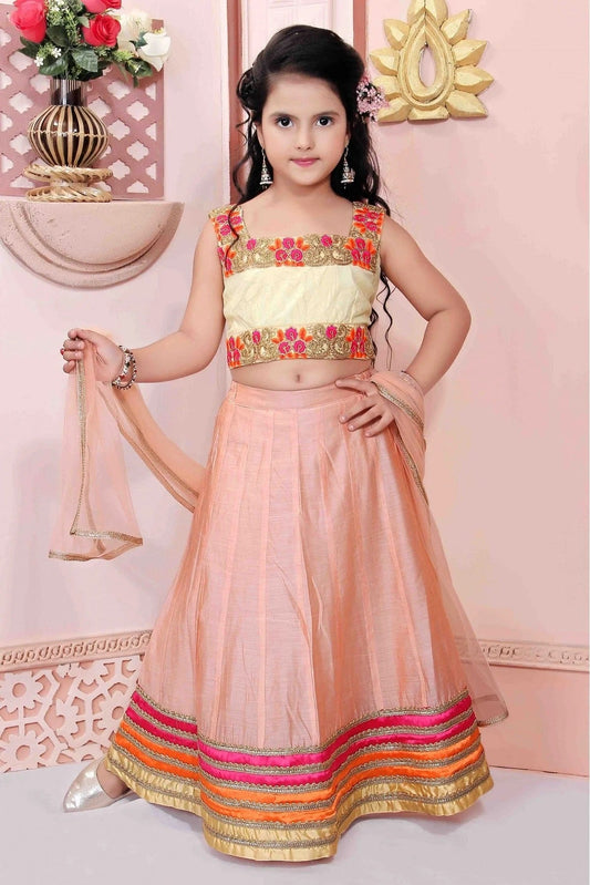 Peach Chanderi Silk Party Wear Lehenga Choli NCGW10710759