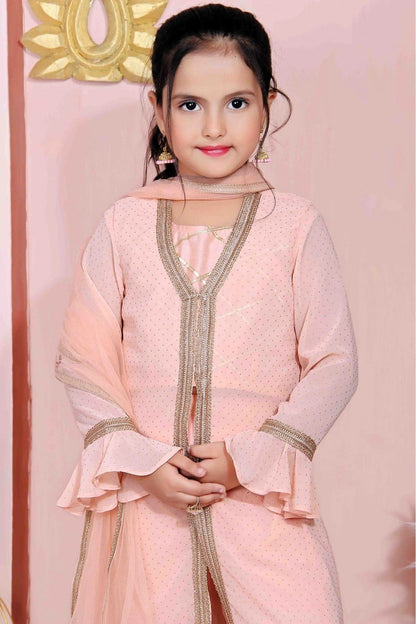 Peach Faux Georgette Party Wear Pant Style Suit NCGW10710776