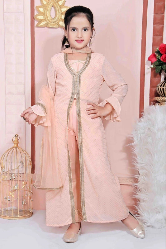 Peach Faux Georgette Party Wear Pant Style Suit NCGW10710776