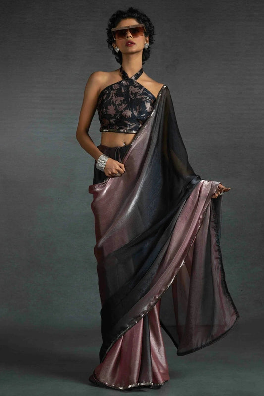 Peach Fendi Satin Silk Ready To Wear Saree NCSD11210122