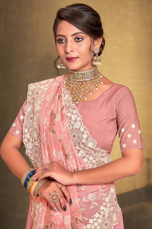 Peach Georgette Designer Saree NCLC11210336