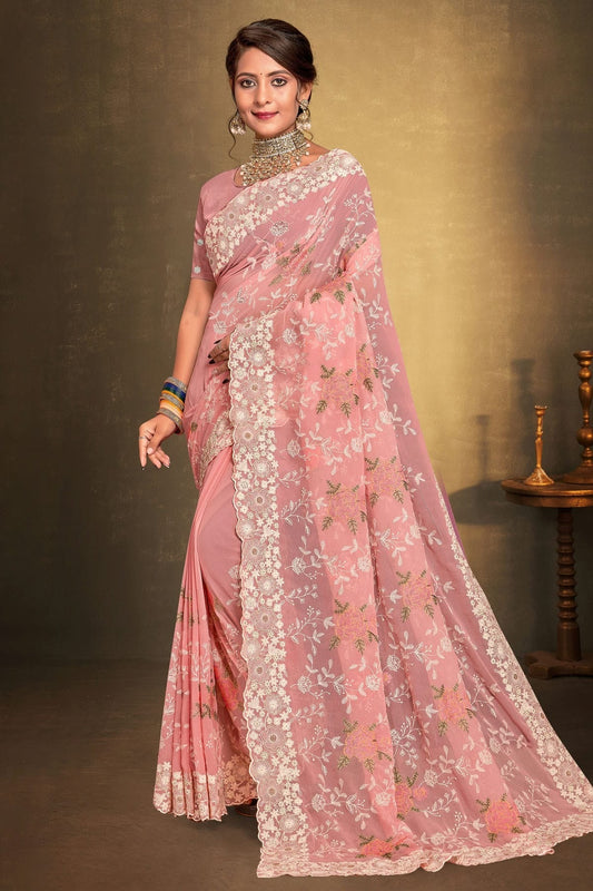 Peach Georgette Designer Saree NCLC11210336