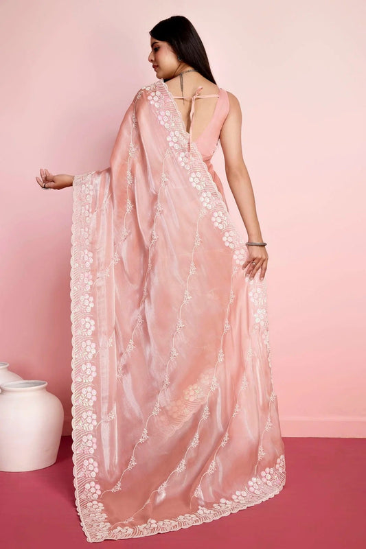 Peach Jimmy Choo Saree NCSD11112444