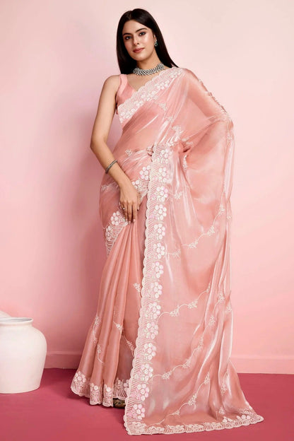 Peach Jimmy Choo Saree NCSD11112444