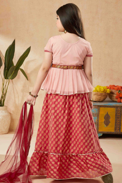 Peach Net Lehenga Suit NCGW10710839