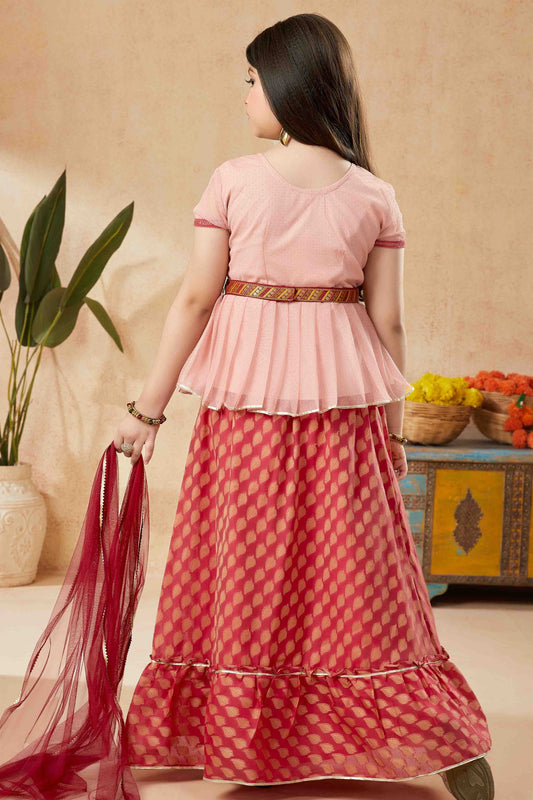 Peach Net Lehenga Suit NCGW10710839