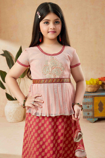 Peach Net Lehenga Suit NCGW10710839