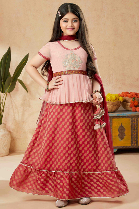 Peach Net Lehenga Suit NCGW10710839