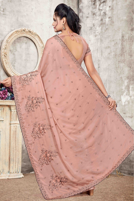 Peach Rangoli Silk Designer Saree NCSD11210739