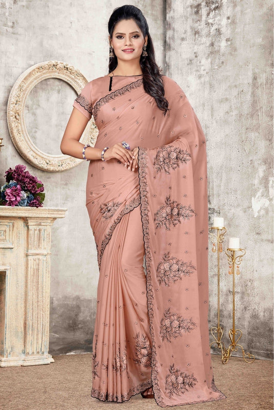 Peach Rangoli Silk Designer Saree NCSD11210739