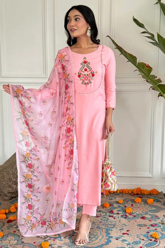 Peach Rayon Stitched Salwar Suit NCSS11111566