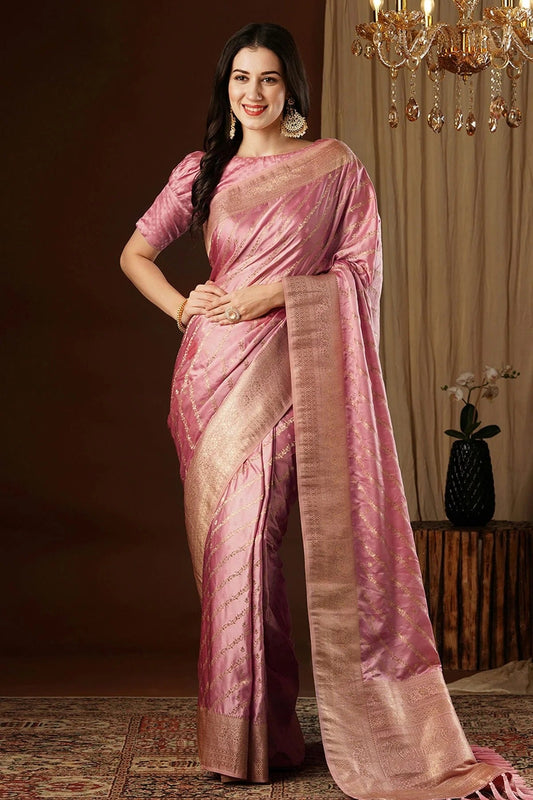 Peach Satin Silk Traditional Saree NCSD11111495