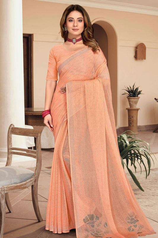 Peach Silk Designer Saree NCLC11210392