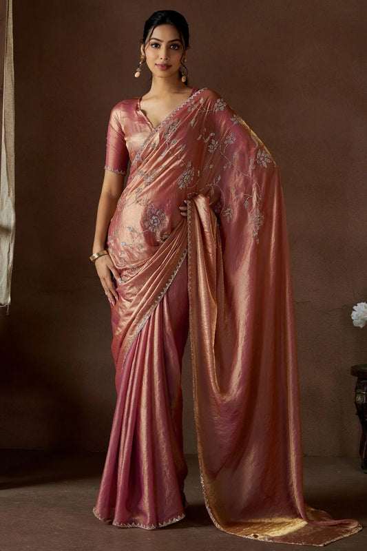 Peach Silk Designer Saree NCSD11210184