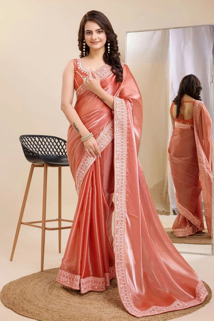 Peach Silk Saree NCSD11112495