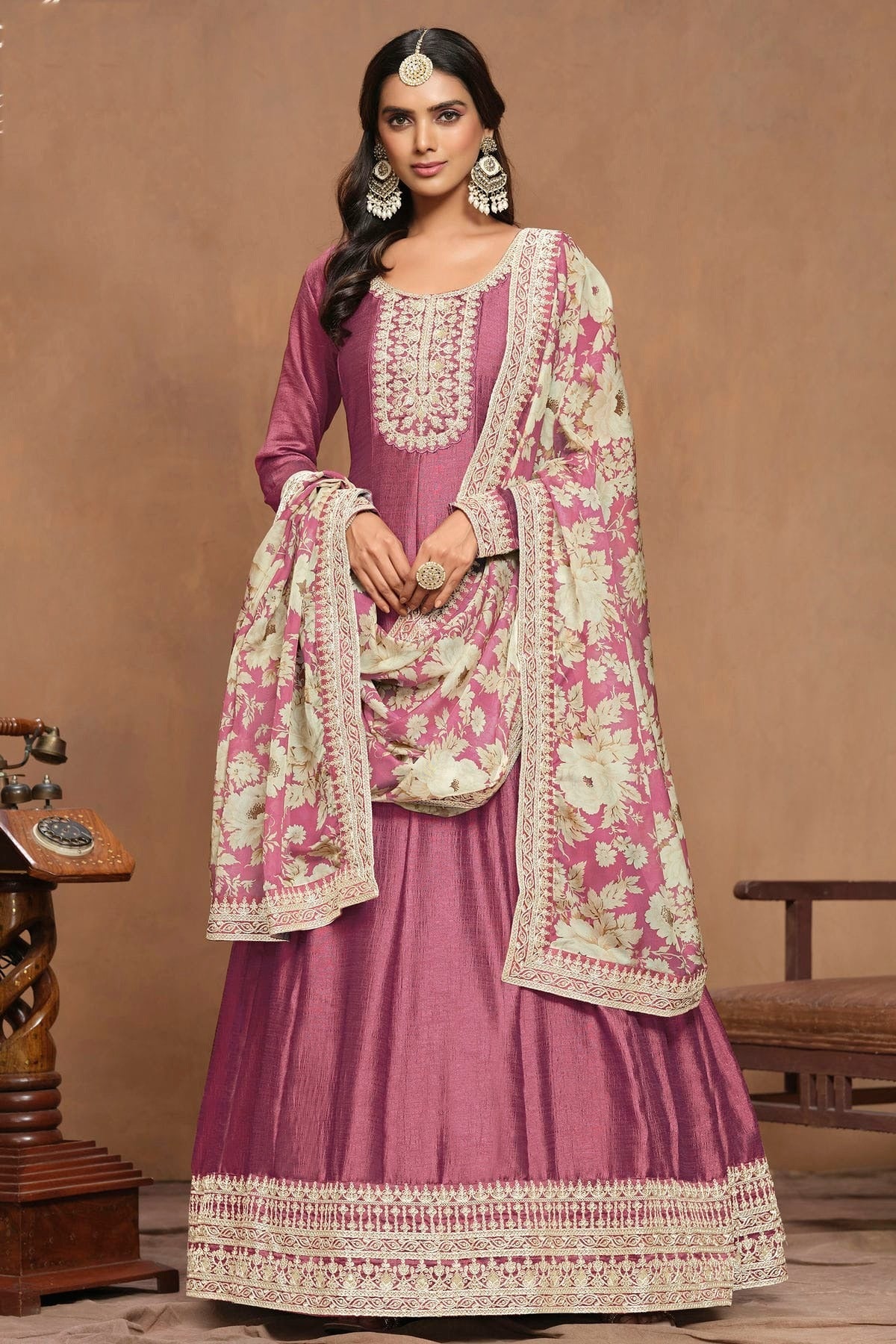 Pink Art Silk Anarkali Suit NCSM10510210