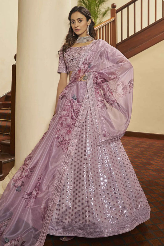 Pink Art Silk Embroidery Lehenga Choli NCLC11510149