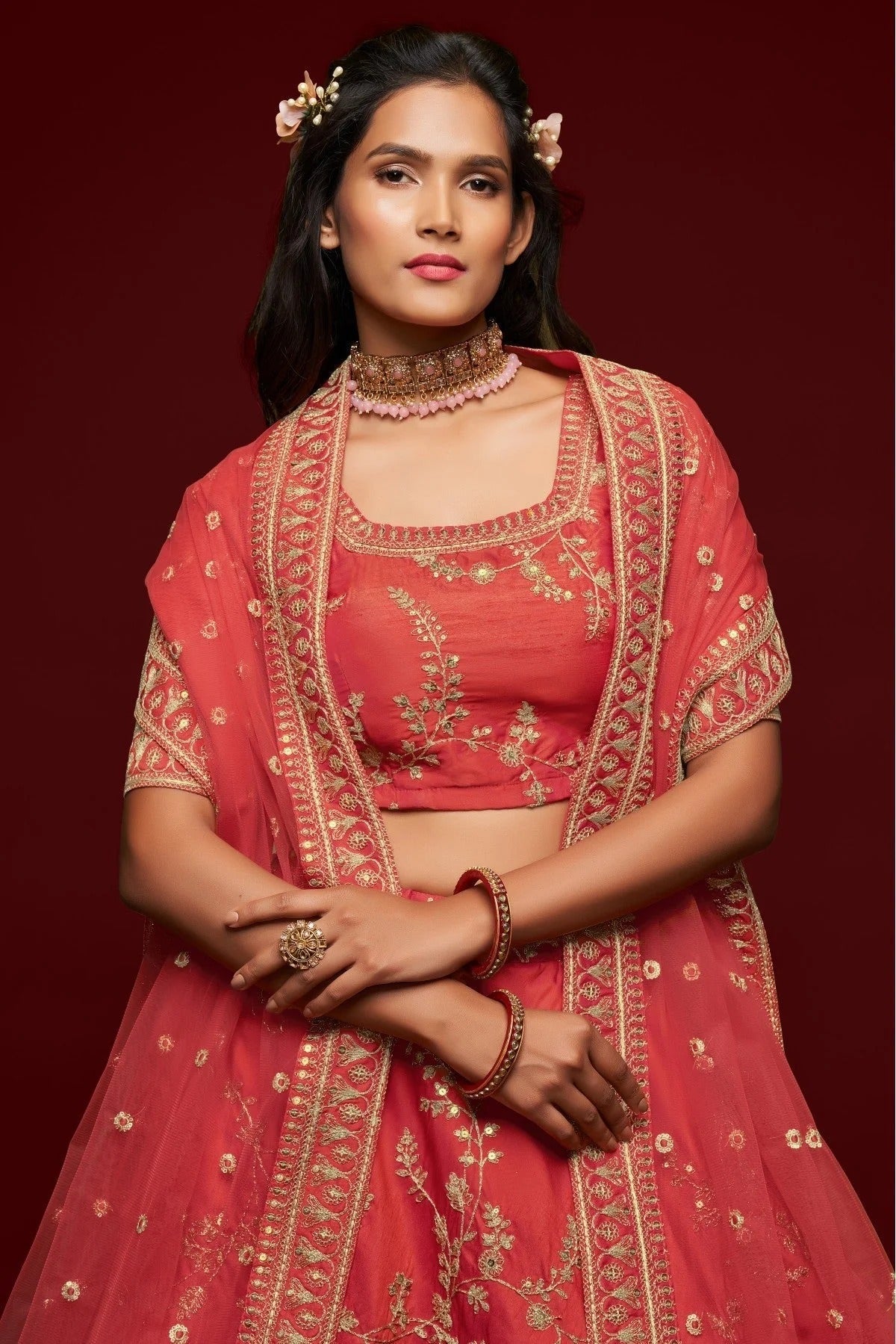Pink Art Silk Lehenga Choli NCLC10110341