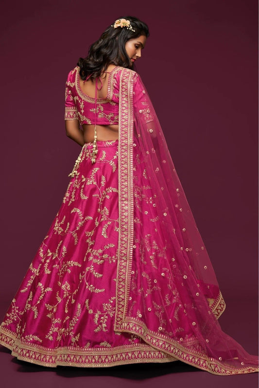 Pink Art Silk Lehenga Choli NCLC10110343