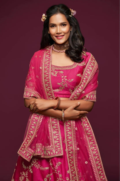 Pink Art Silk Lehenga Choli NCLC10110343