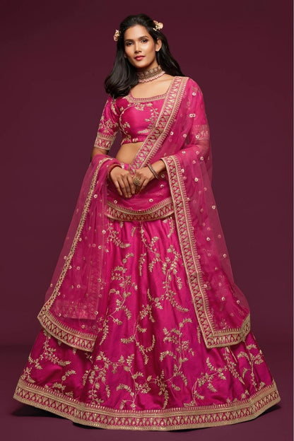 Pink Art Silk Lehenga Choli NCLC10110343