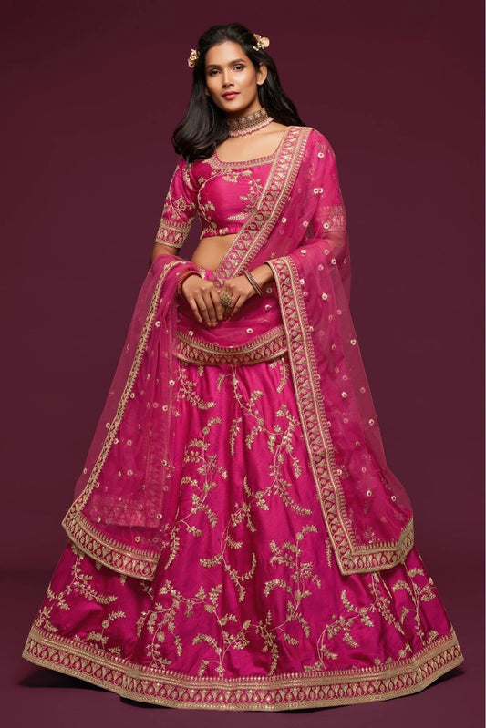 Pink Art Silk Lehenga Choli NCLC10110343