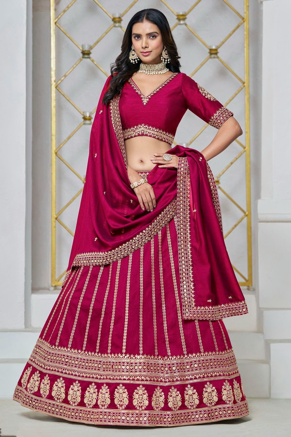 Pink Art Silk Lehenga Choli NCLC10510165