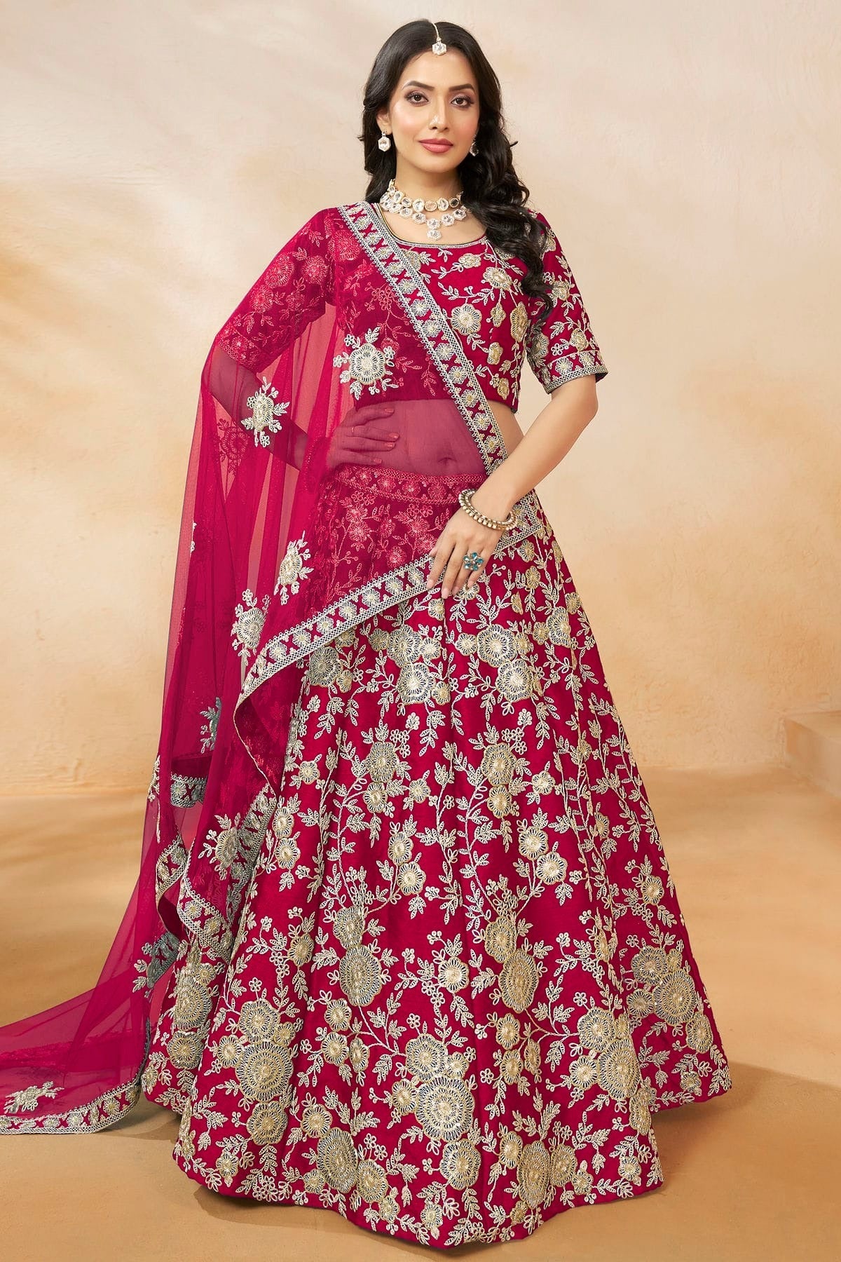 Pink Art Silk Lehenga Choli NCLC10510168
