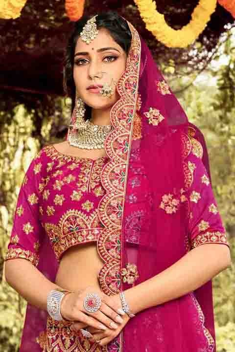 Pink Art Silk Resham Lehenga Choli NCLC10810419