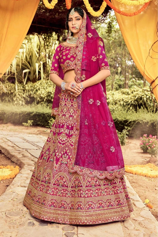 Pink Art Silk Resham Lehenga Choli NCLC10810419