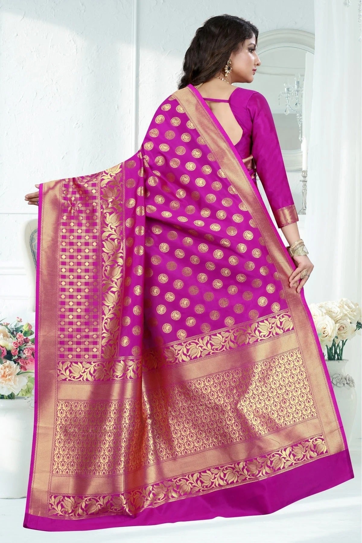 Pink Banarasi Art Silk Woven Saree NCSD11210799
