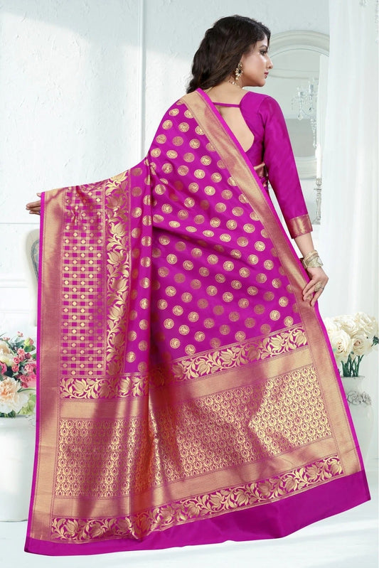 Pink Banarasi Art Silk Woven Saree NCSD11210799
