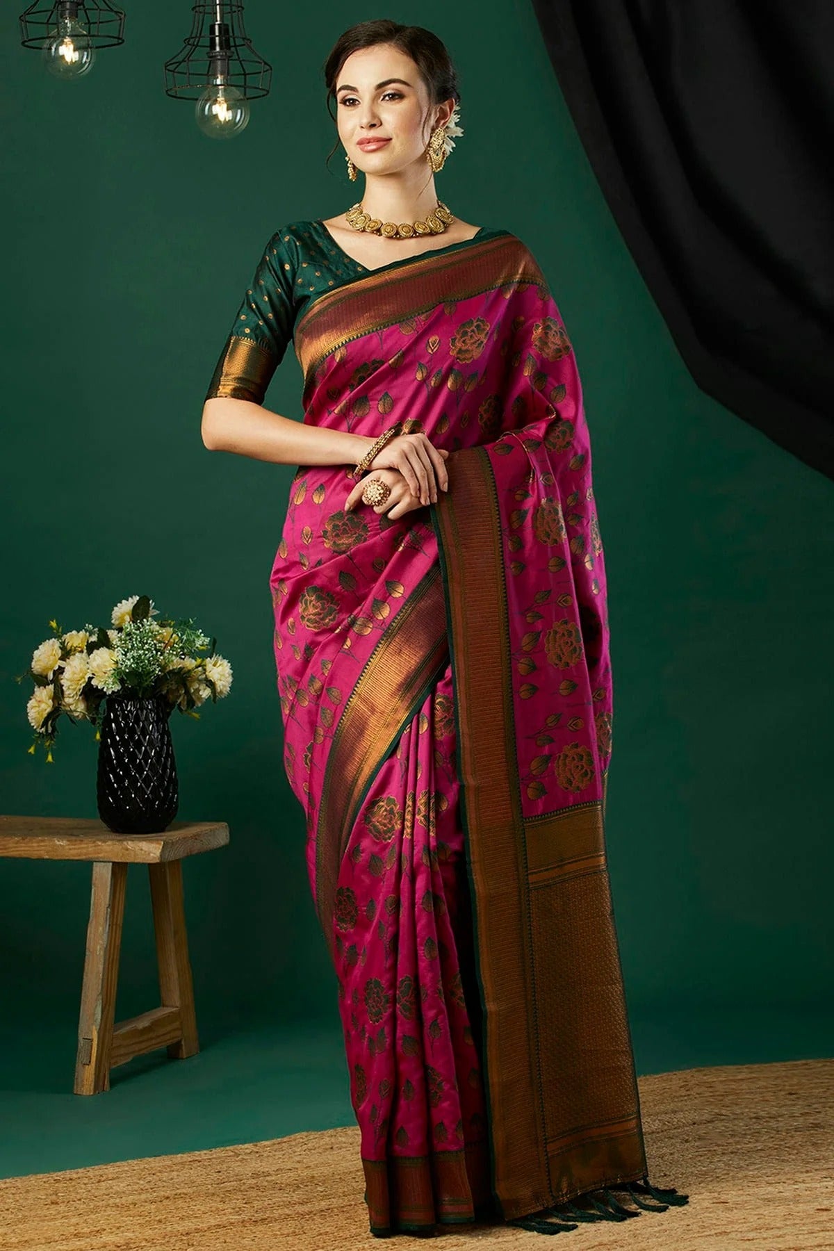 Pink Banarasi Silk Traditional Saree NCSD11111515