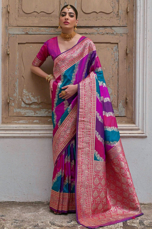 Pink Banarasi Silk Traditional Saree NCSD12610144