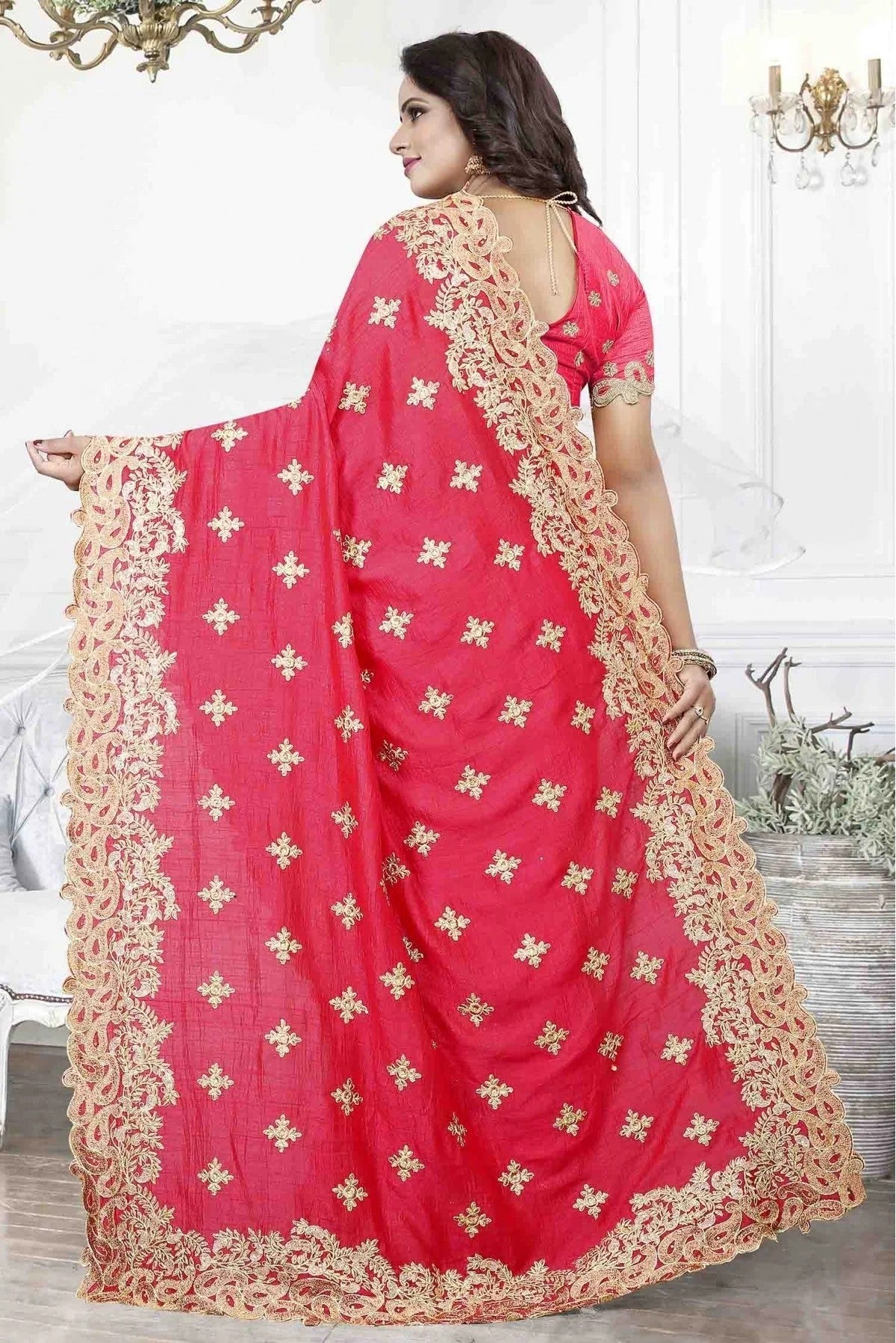 Pink Cherry Silk Designer Saree NCSD11210635