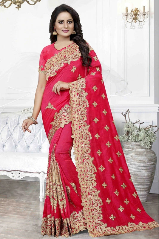 Pink Cherry Silk Designer Saree NCSD11210635