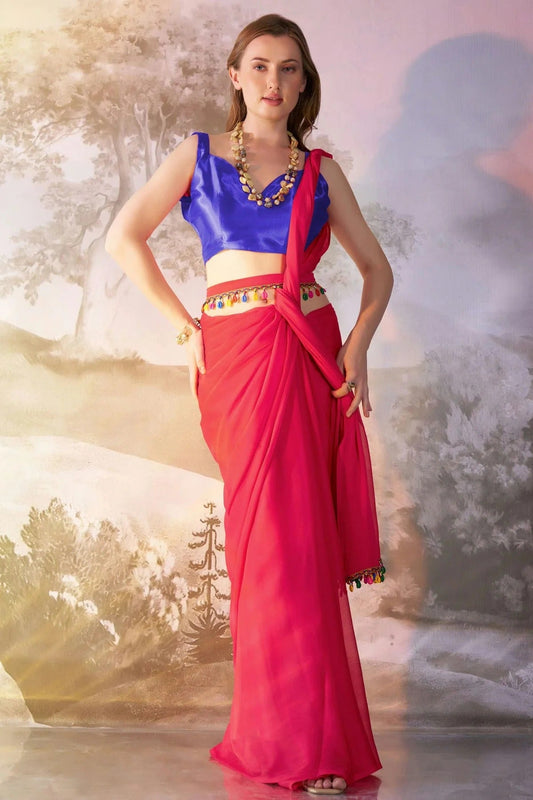 Pink Chiffon Saree NCSD11111052