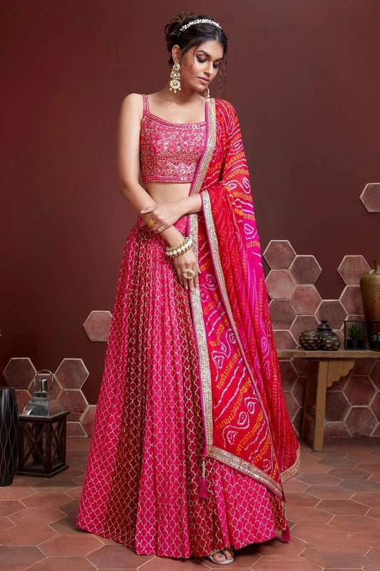 Pink Chinnon Silk Designer Lehenga Choli NCLC10110381