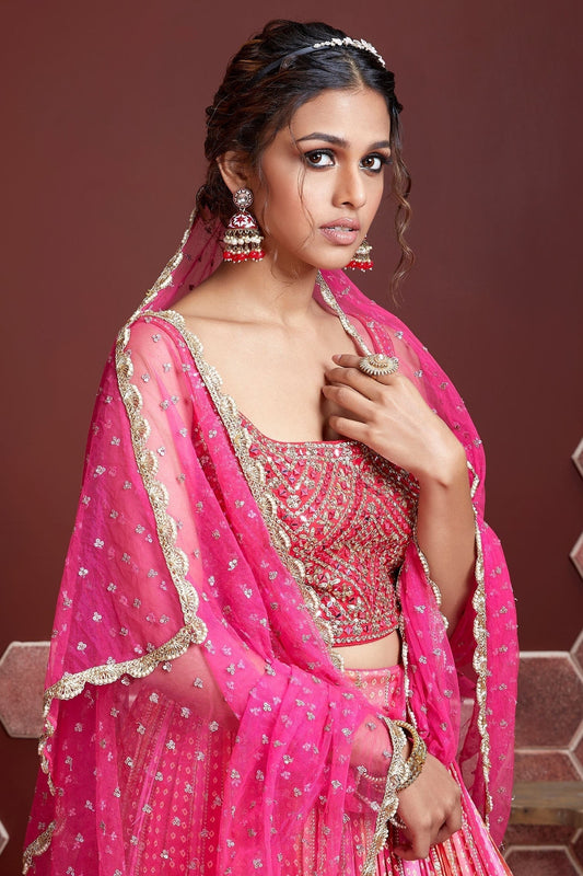 Pink Chinnon Silk Designer Lehenga Choli NCLC10110384