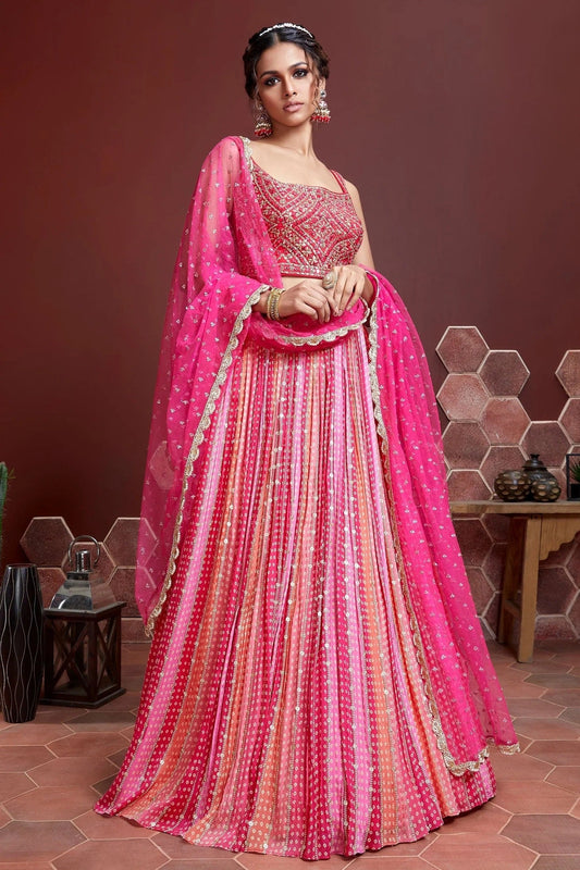 Pink Chinnon Silk Designer Lehenga Choli NCLC10110384