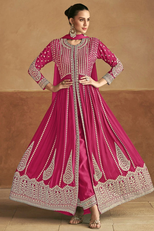 Pink Chinon Pant Style Suit NCSM11410399