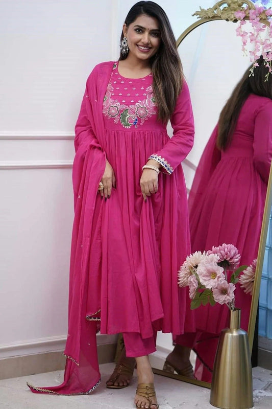 Pink Chinon Stitched Suit NCSS11111443