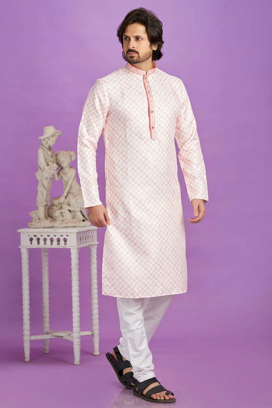 Pink Cotton Pintex Kurta Pajama NCKP12310192