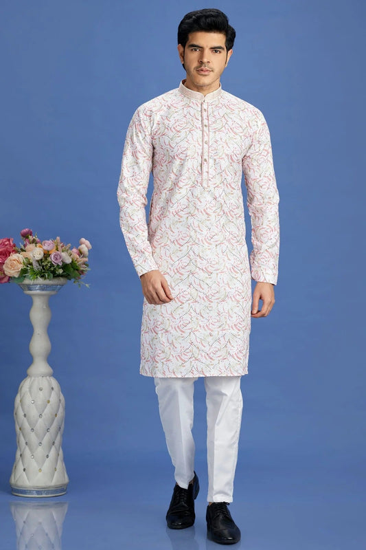 Pink Cotton Pintex Kurta Pajama NCKP12310218