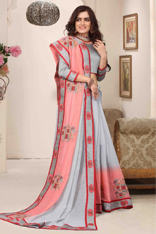 Pink Cotton Silk Designer Saree NCSD11210630