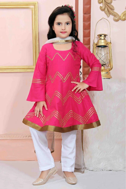 Pink Cotton Silk Party Wear Pant Style Suit NCGW10710806