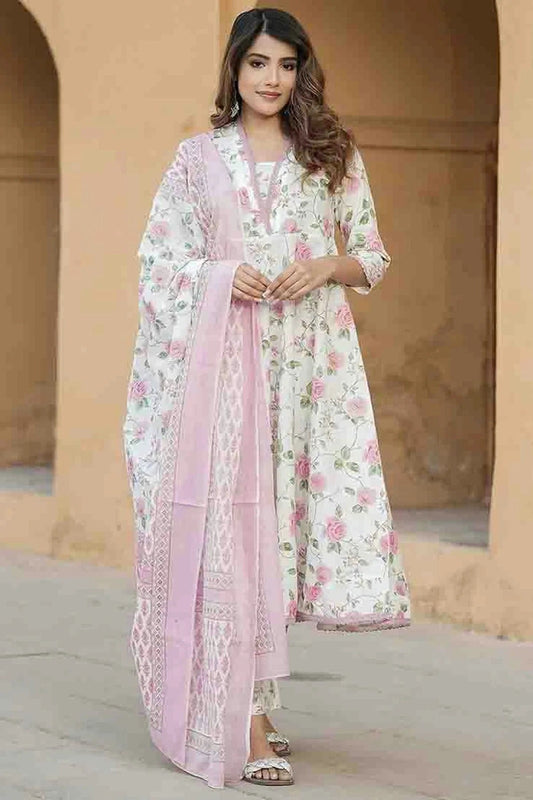 Pink Cotton Slub Stitched Suit NCSS11110668